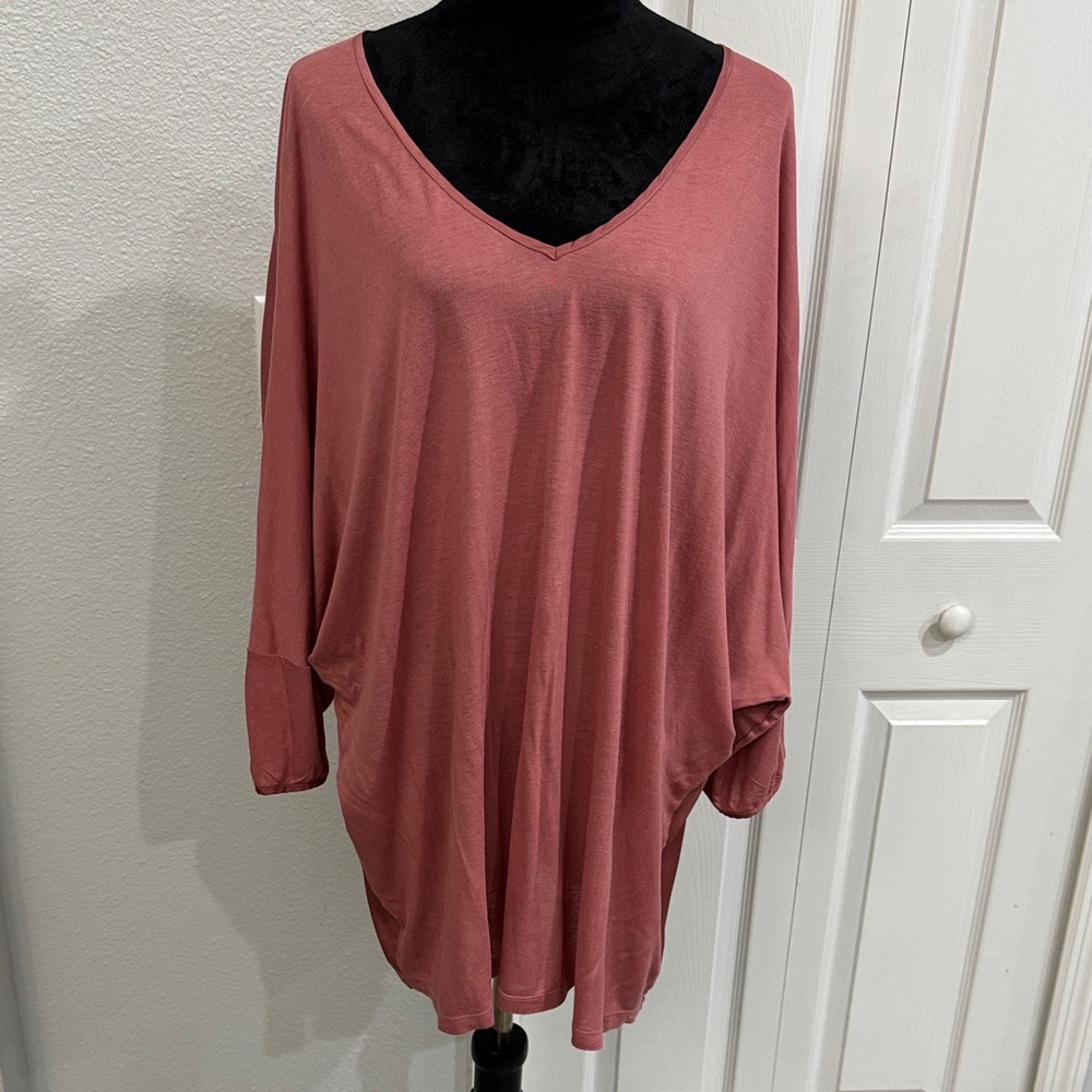 New York & Company V-Neck Tunic - Dusty Rose